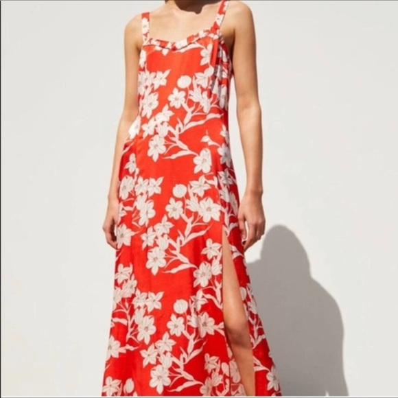 🔥ZARA| Satin Print Dress with side slit - Picture 6 of 6